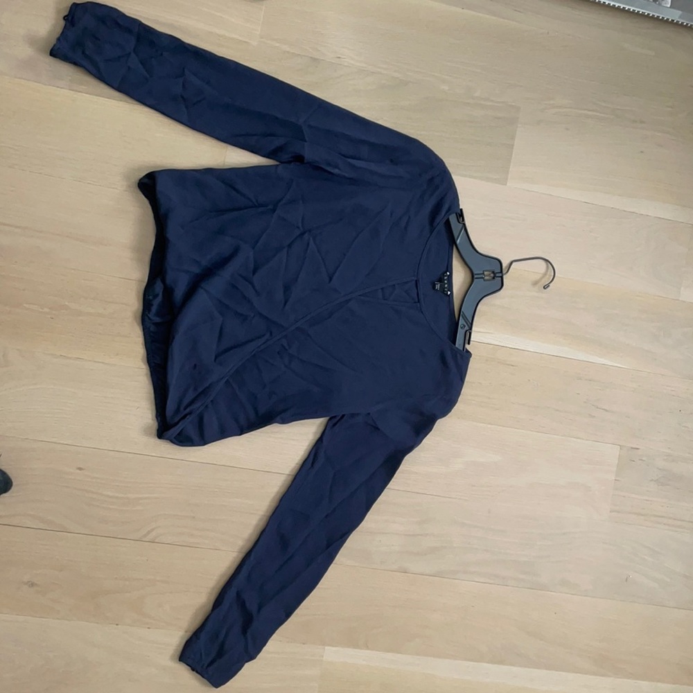 Navy Theory Silk Blouse